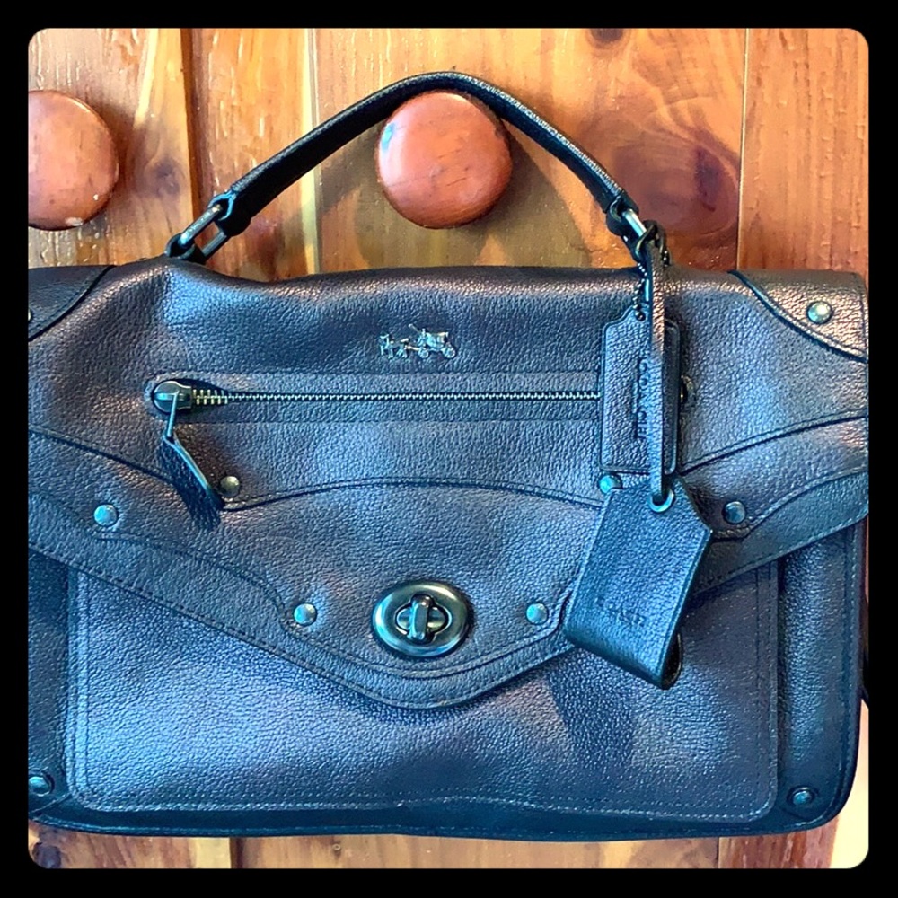 Coach cross body leather satchel